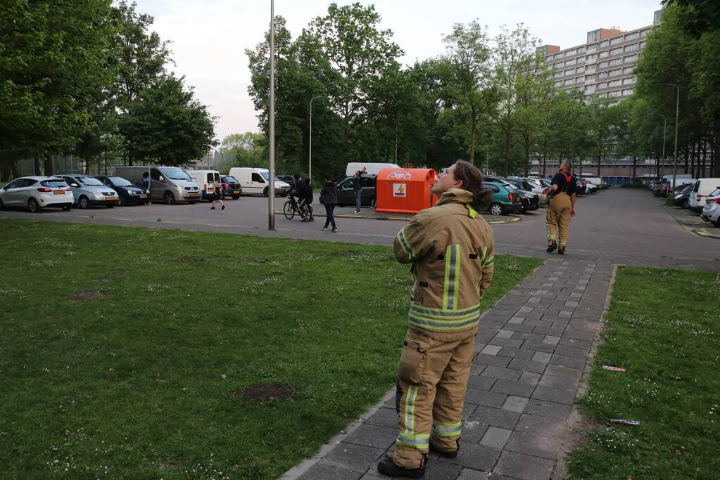 Brand op balkon van flatwoning