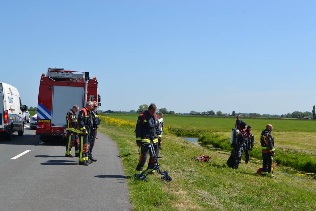 Grote zoekactie na gevonden rollator langs sloot