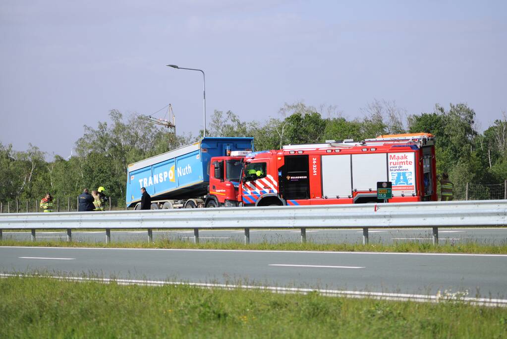 Vrachtwagen in brand