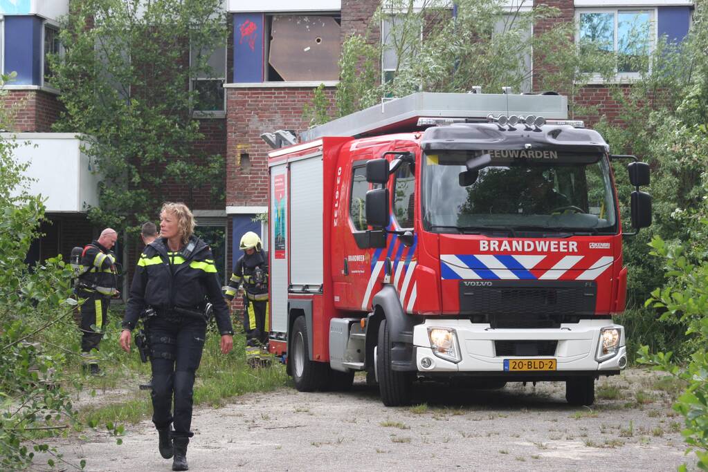 Brand in oud UPC gebouw