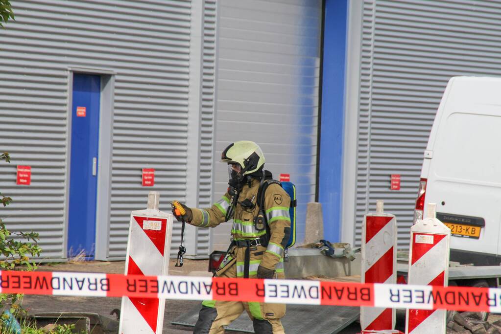 Gaslekkage door graafwerkzaamheden op industrieterrein