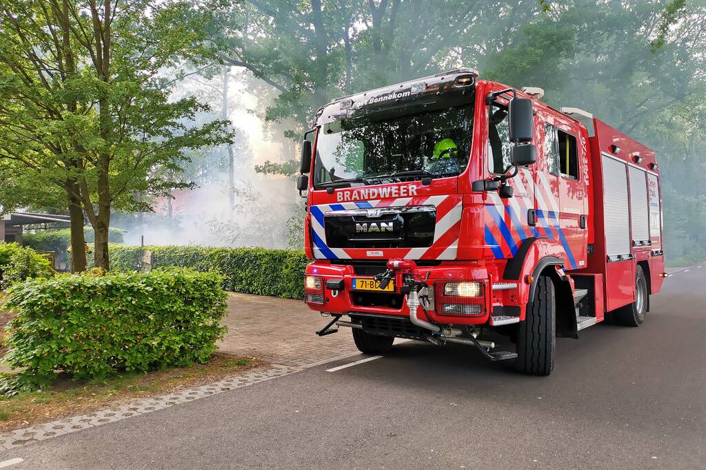 Stuk bosschage in brand