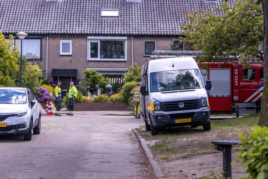 Gasleiding geraakt tijdens werkzaamheden