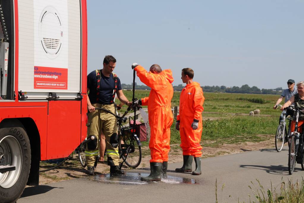 Koe belandt in sloot, en komt er niet meer uit