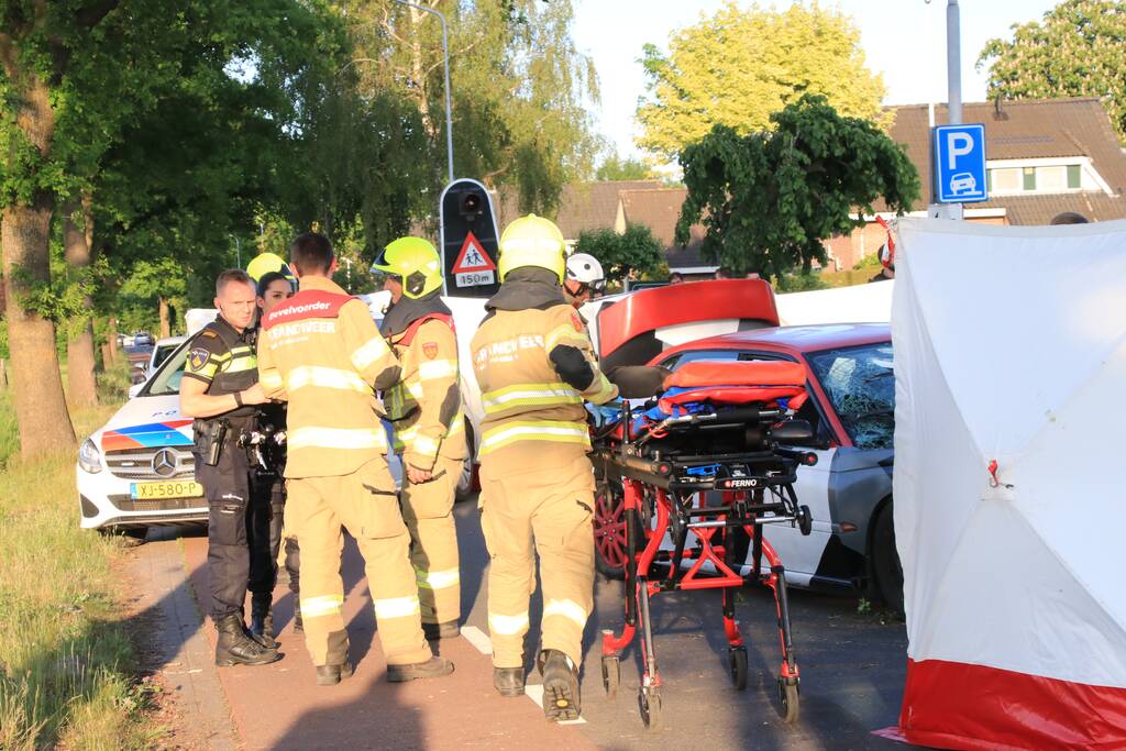 Auto total-loss na frontale aanrijding met boom
