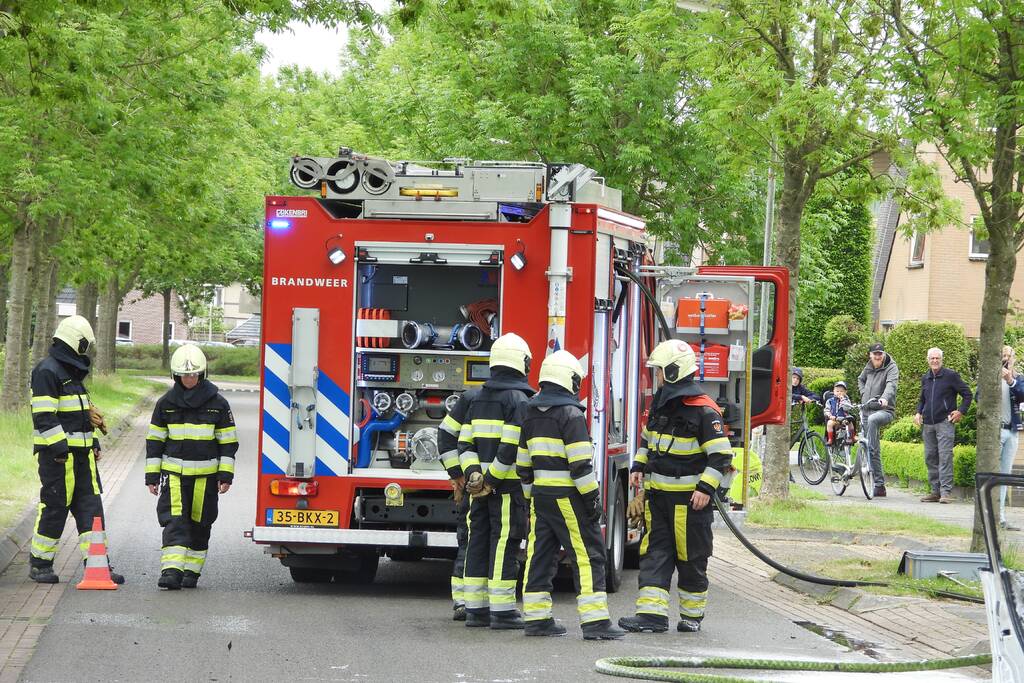 Auto verwoest door brand