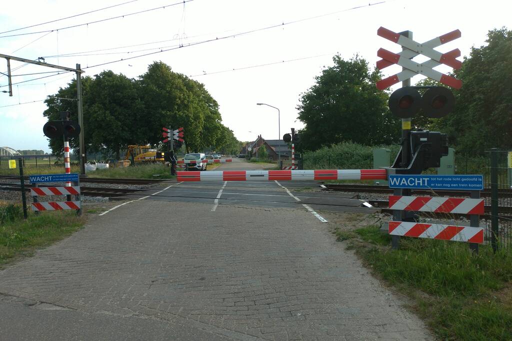 Spoorbomen overweg in storing