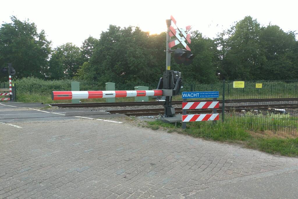 Spoorbomen overweg in storing