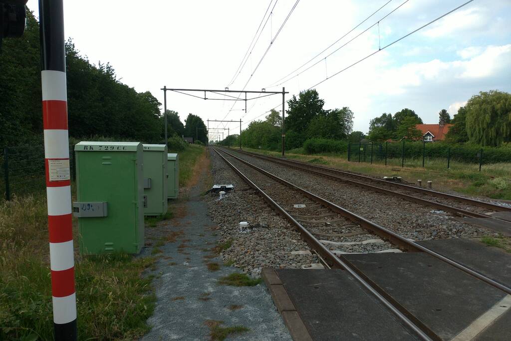 Spoorbomen overweg in storing