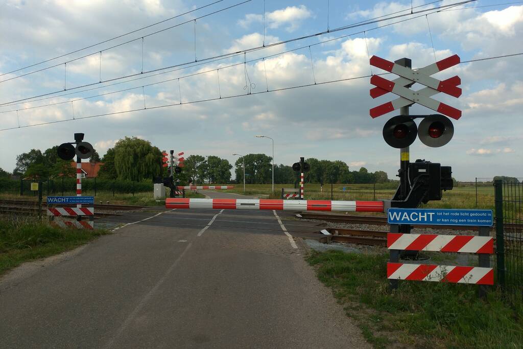 Spoorbomen overweg in storing