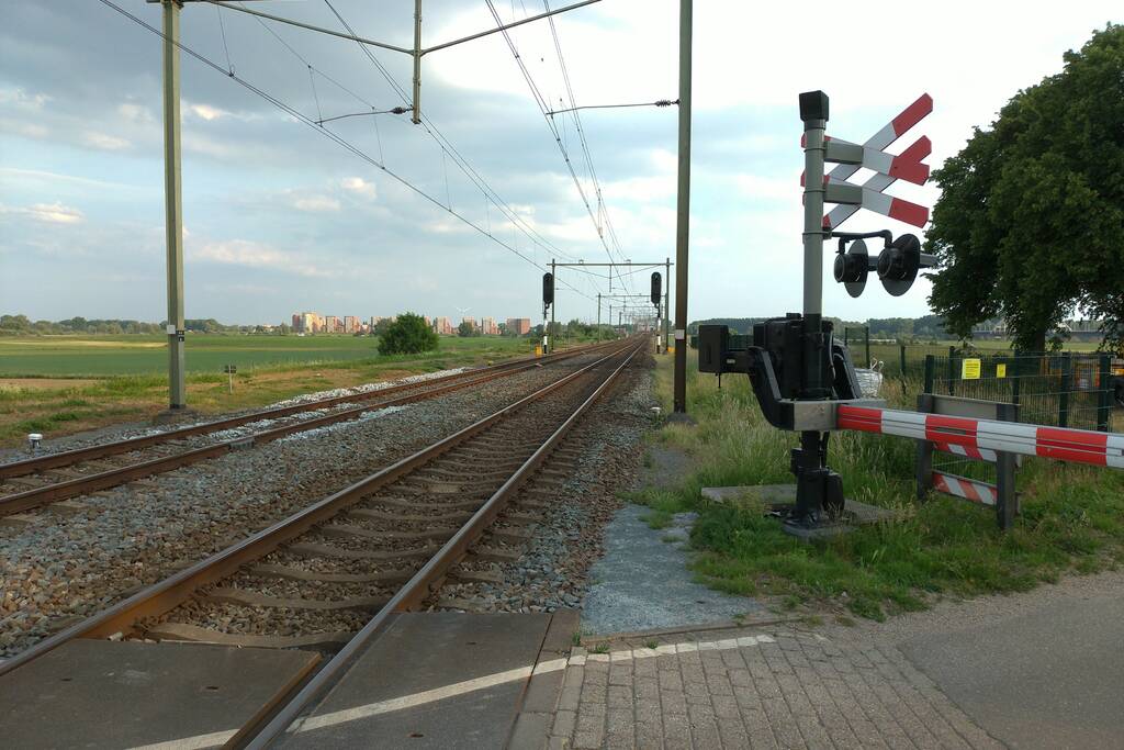 Spoorbomen overweg in storing