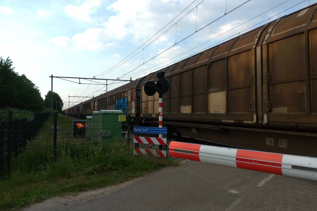 Spoorbomen overweg in storing