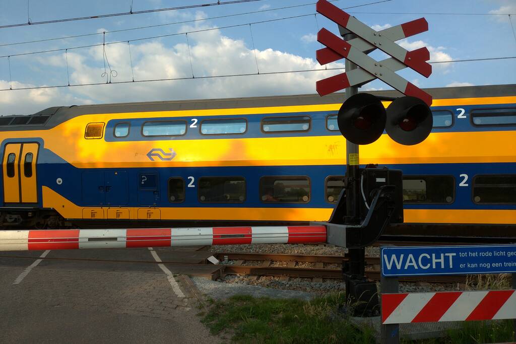 Spoorbomen overweg in storing