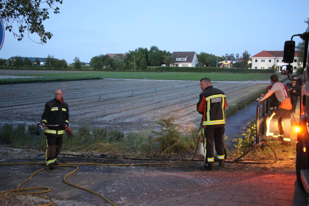 Bermbrand snel onder controle