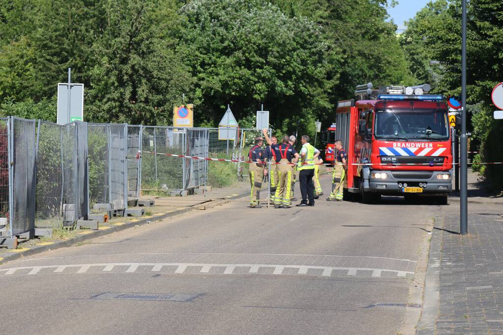 Gasleiding geraakt bij graafwerkzaamheden