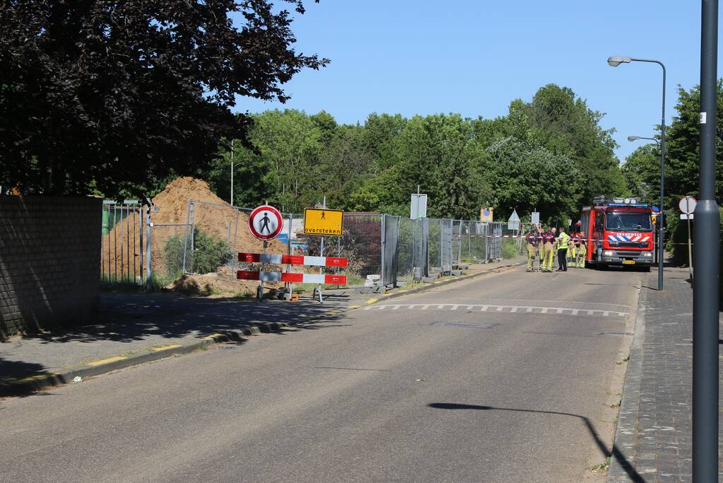 Gasleiding geraakt bij graafwerkzaamheden