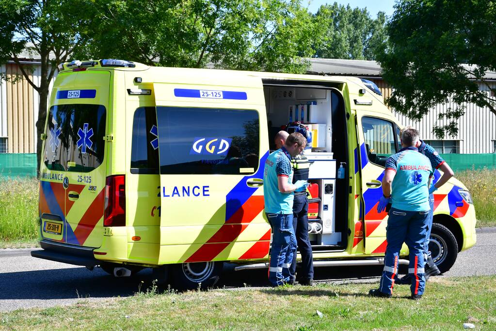 Flinke schade na botsing op lantaarnpaal