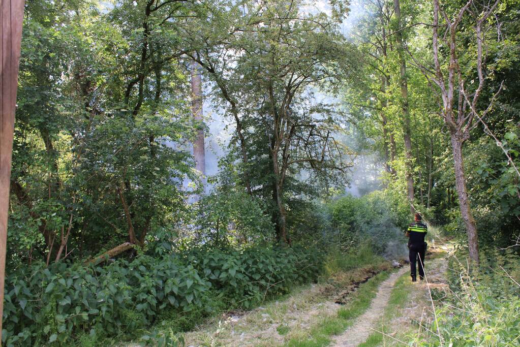 Veel rook bij brand in bosgebied