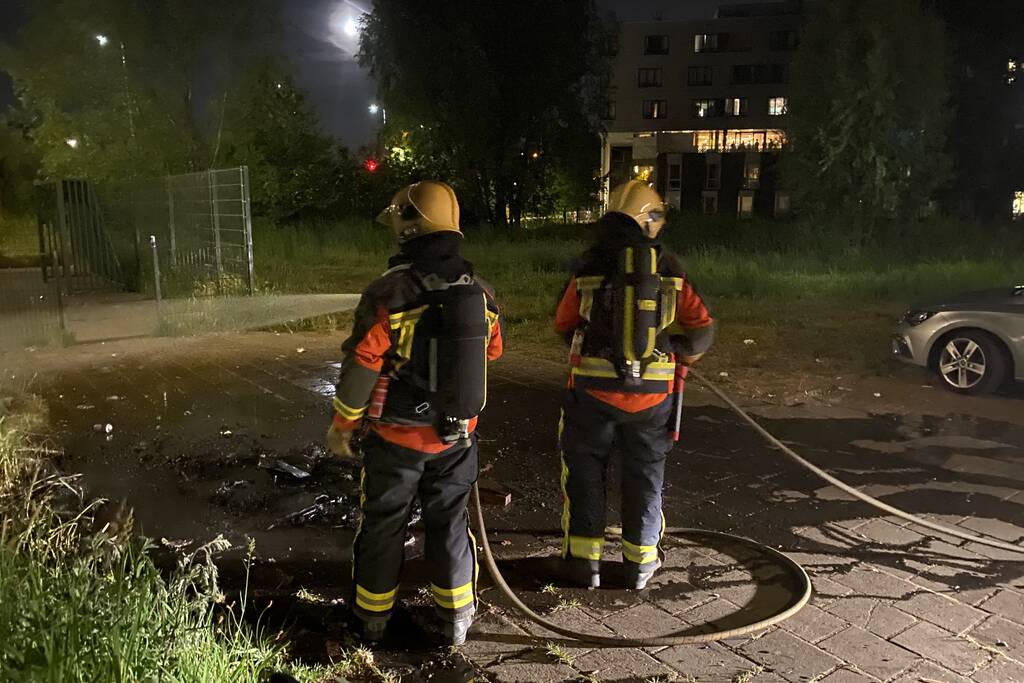 Afvalbrand snel geblust