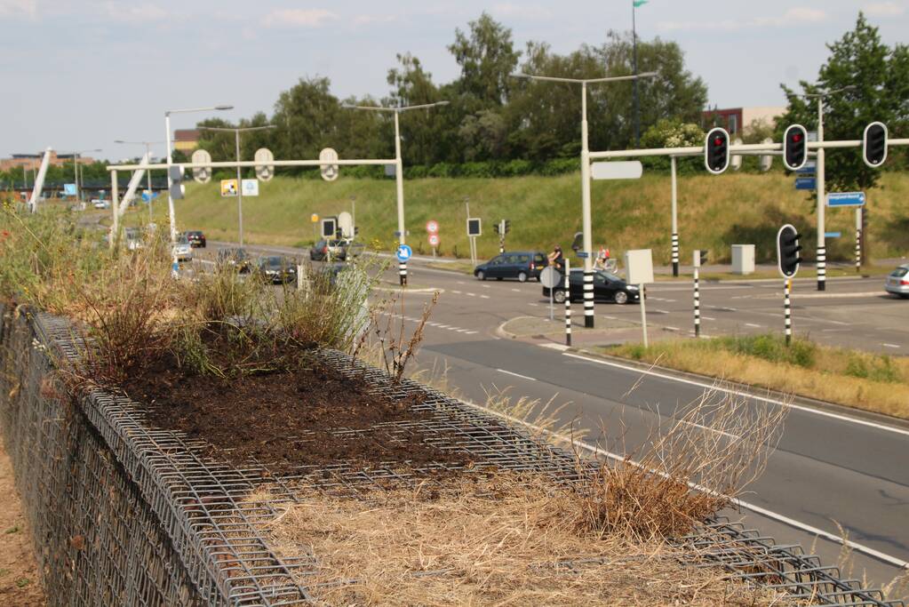 Brand op geluidswal snel geblust