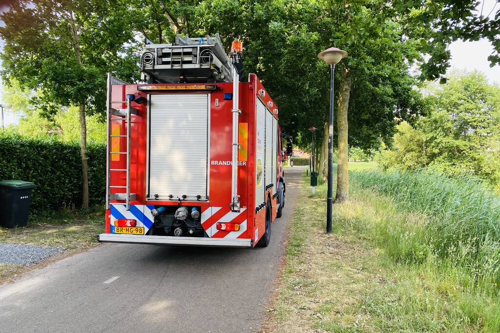 Omstanders doven vuur in park in Nieuwland