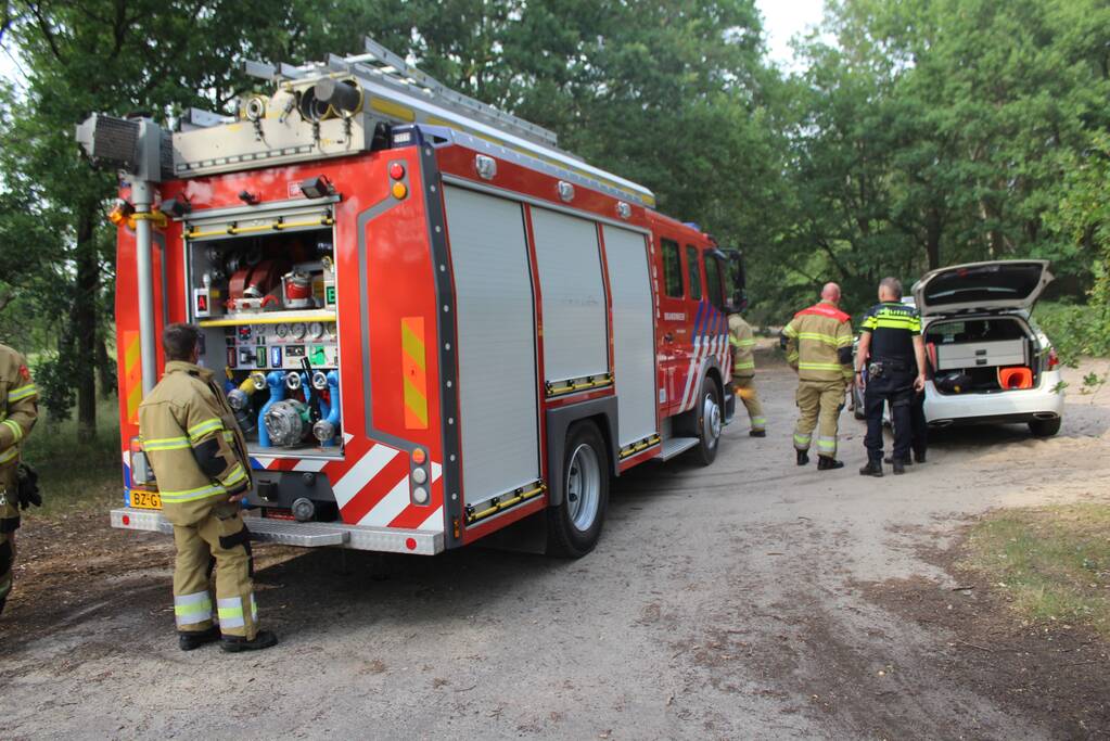 Brandende boomstronken snel geblust