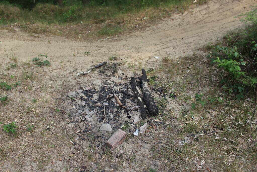 Brandende boomstronken snel geblust