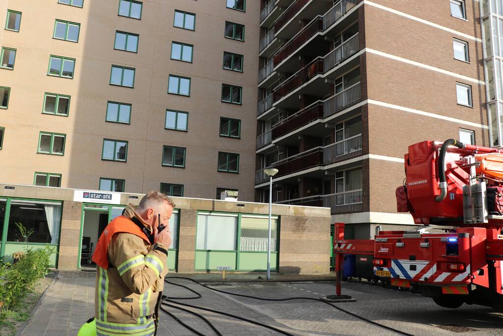 Balkonhek weggesmolten door brand