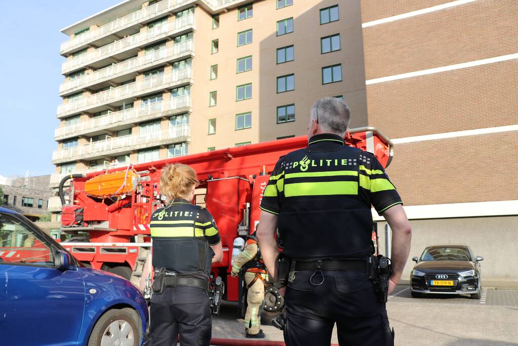 Balkonhek weggesmolten door brand