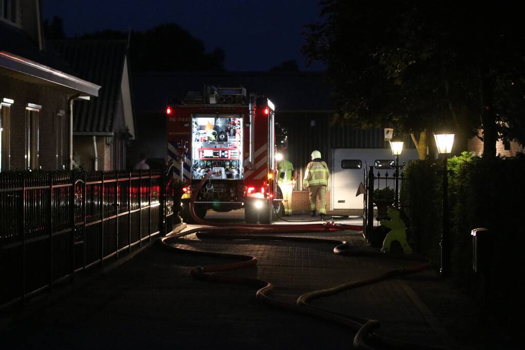 Flinke rookontwikkeling bij brand in schuur