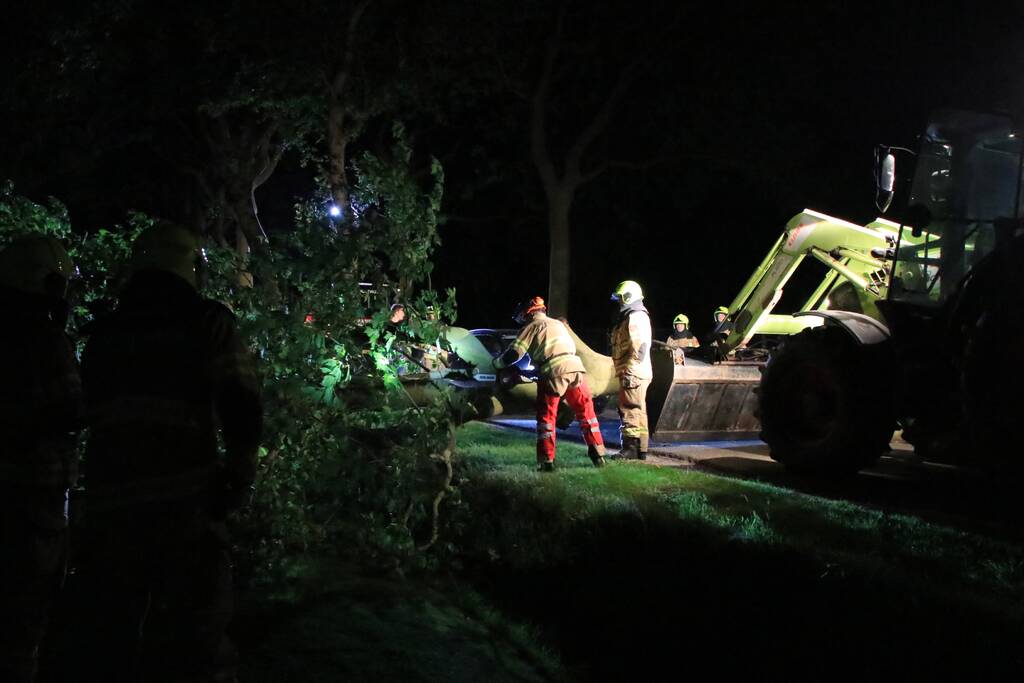 Harde wind blaast flinke boom om