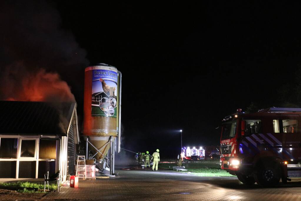 Grote uitslaande brand in meerdere schuren