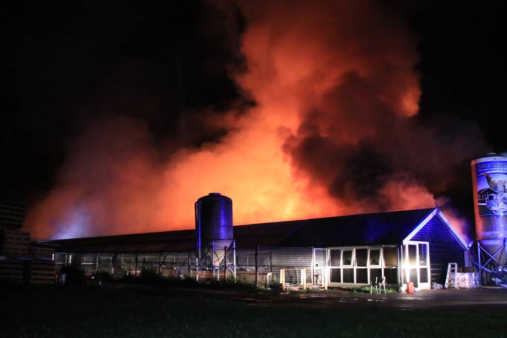 Grote uitslaande brand in meerdere schuren