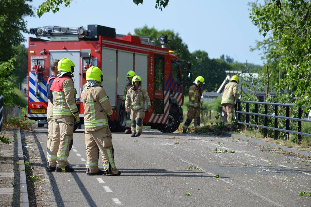 Gevaarlijke loshangende tak verwijderd door brandweer