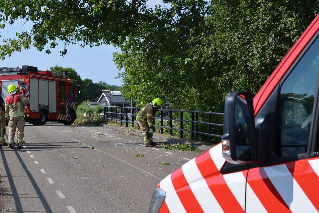 Gevaarlijke loshangende tak verwijderd door brandweer