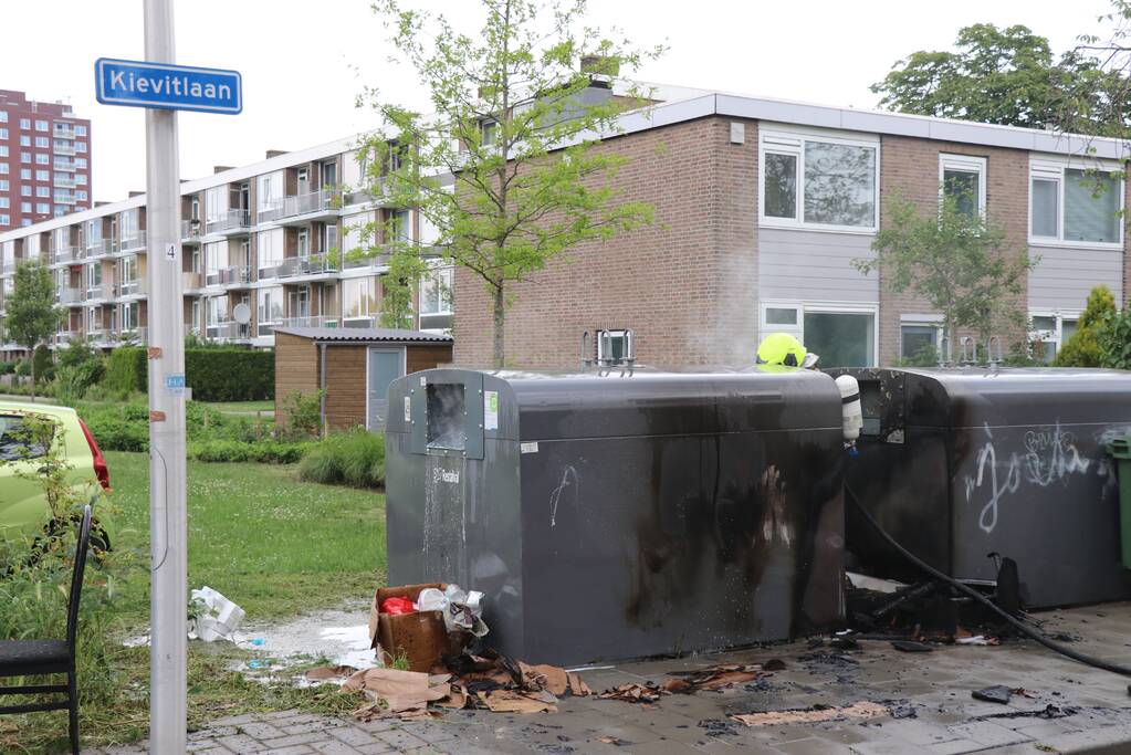 Veel rook door brand in bovengrondse container