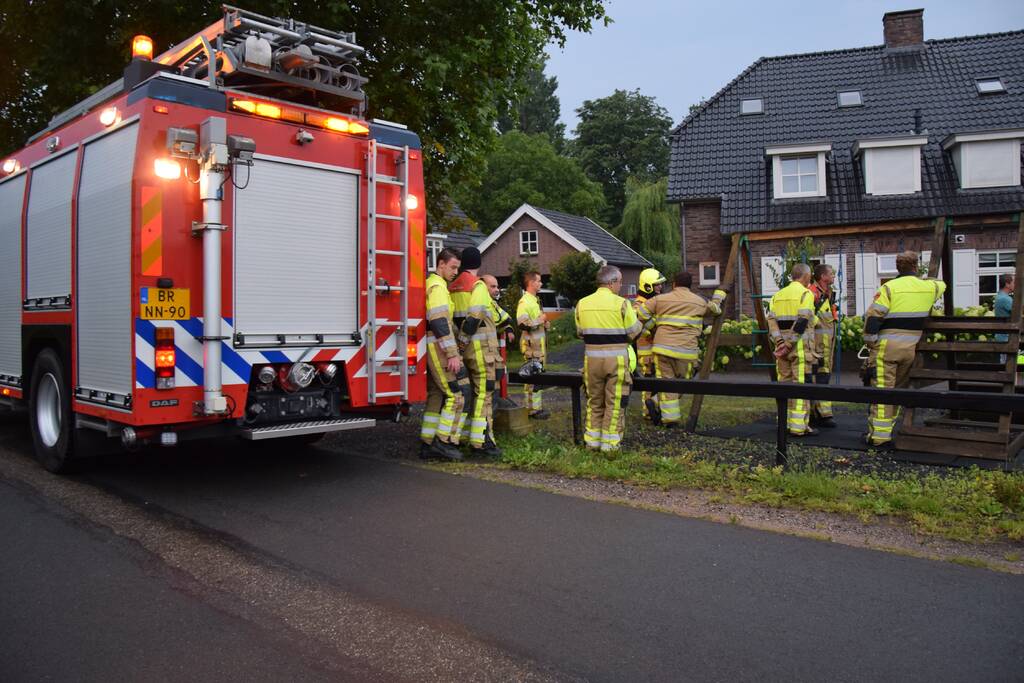 Bliksem slaat in woning