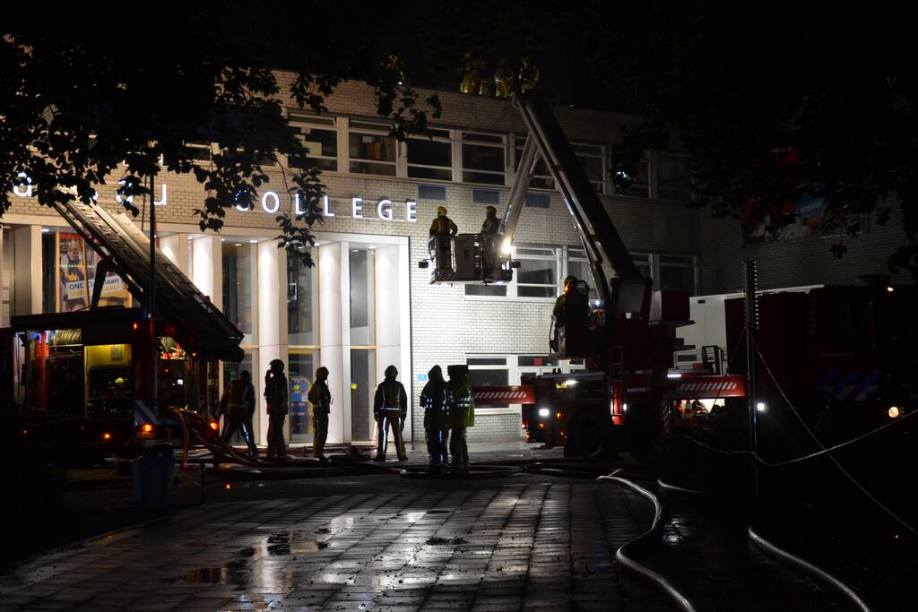 Brand in spouwmuur van Oranje Nassau College