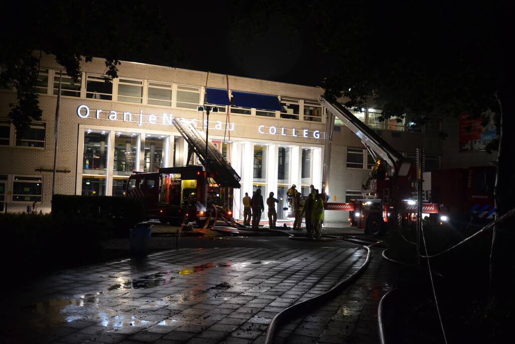 Brand in spouwmuur van Oranje Nassau College