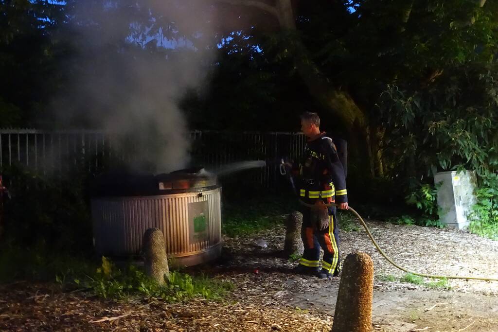Container in brand gestoken