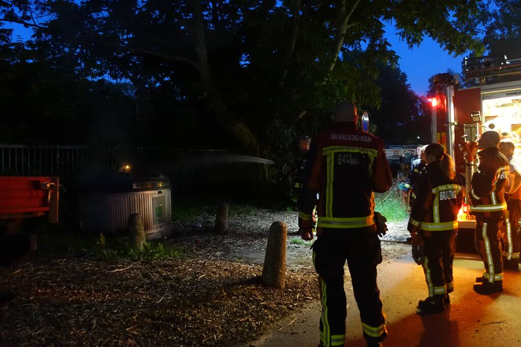 Container in brand gestoken
