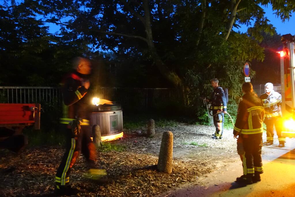 Container in brand gestoken