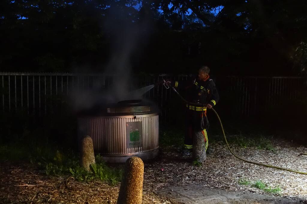 Container in brand gestoken