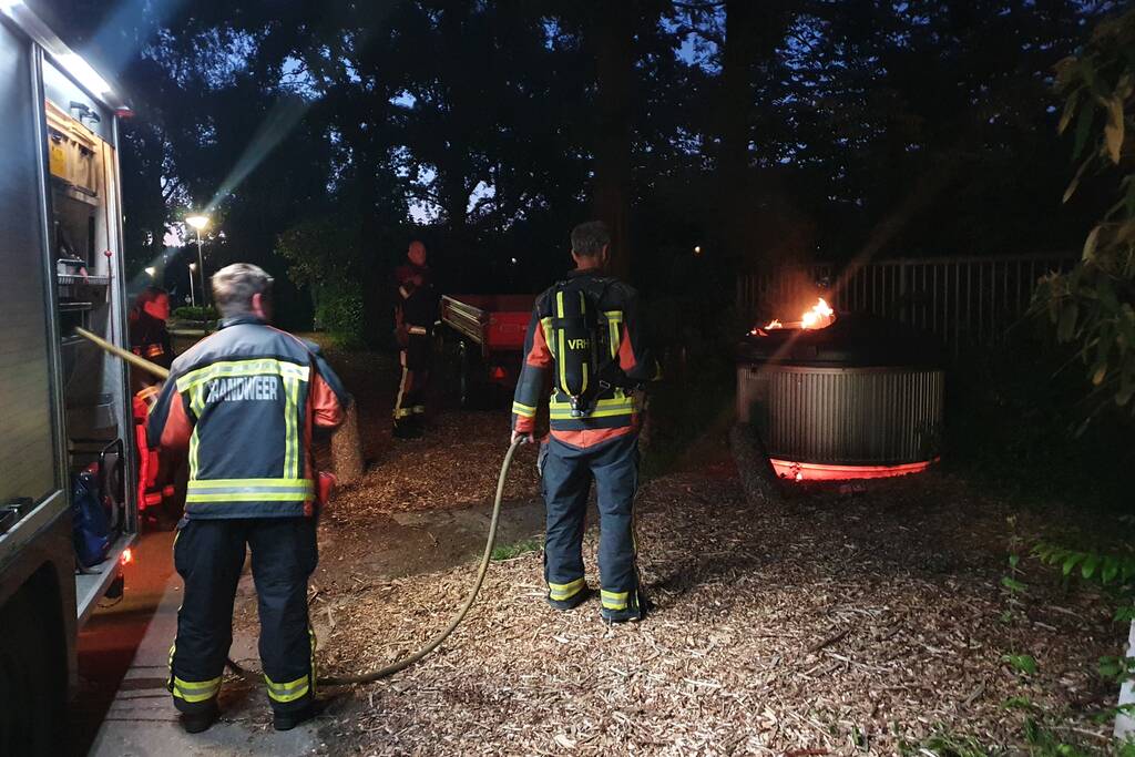 Container in brand gestoken