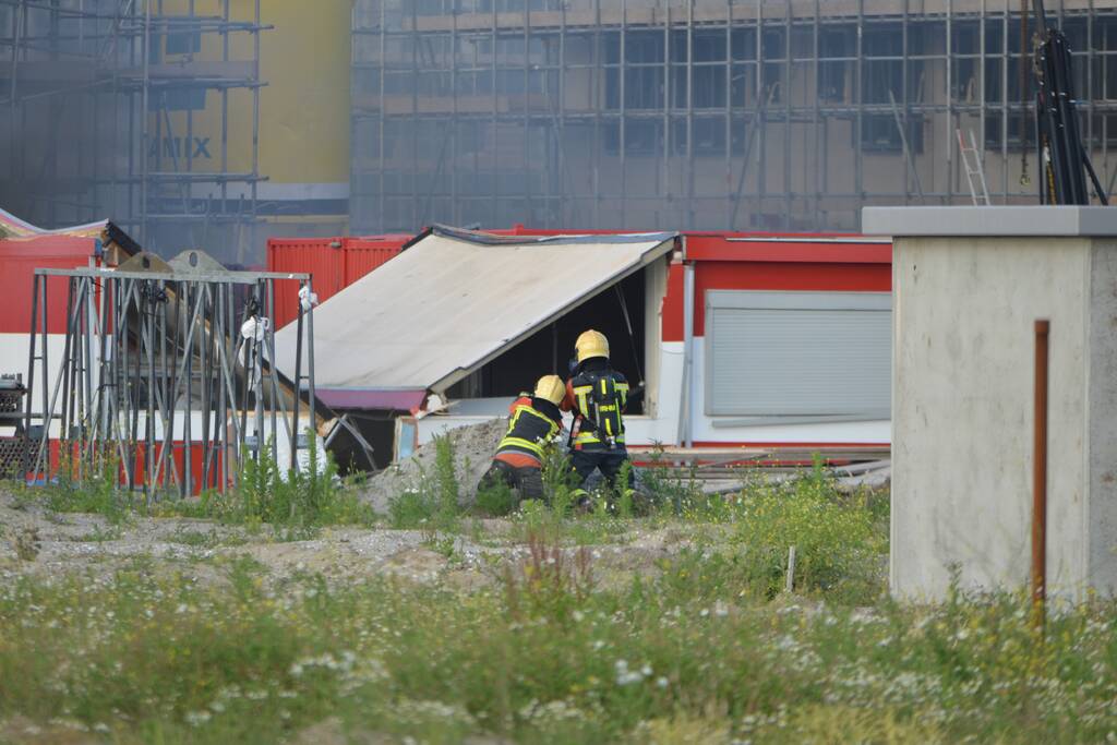 Enorme knal na brand op bouwplaats