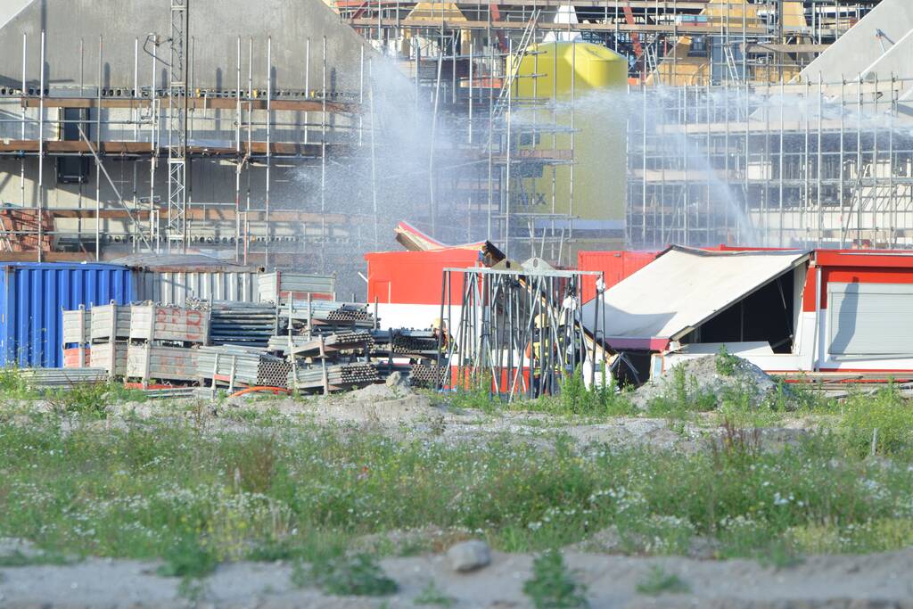 Enorme knal na brand op bouwplaats