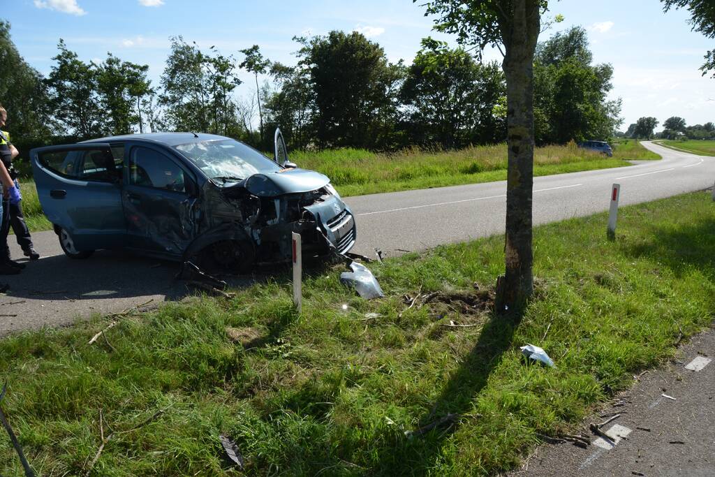Automobilist botst tegen boom