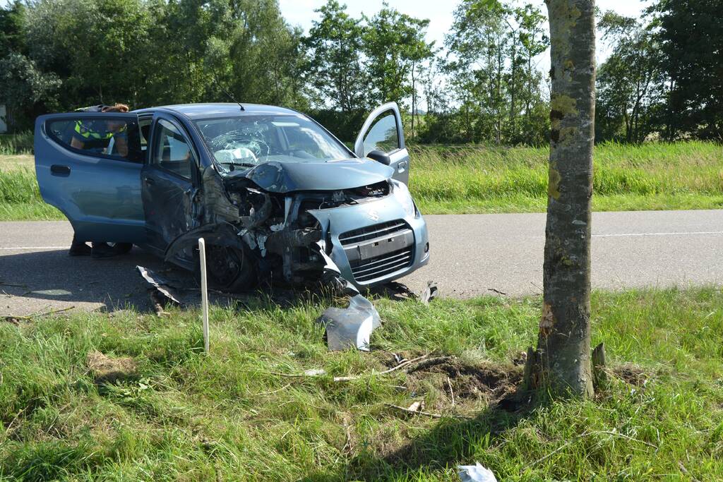 Automobilist botst tegen boom
