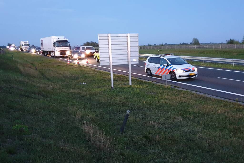 Weg dicht na losgebroken paarden