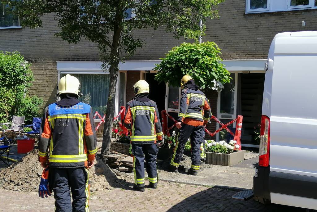 Gasleiding geraakt bij werkzaamheden